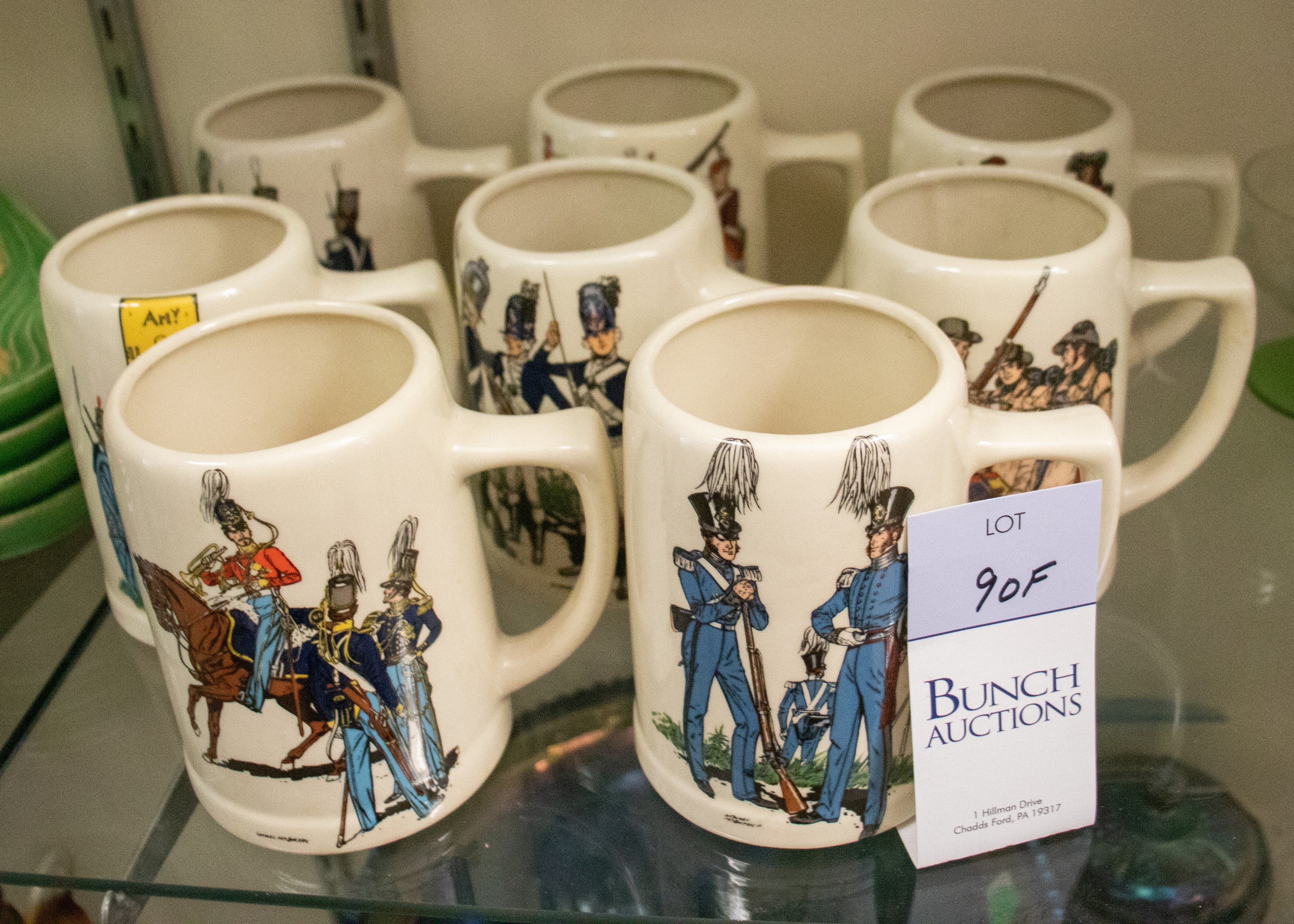 Appraisal: Historical American Uniforms porcelain mugs reproduced from the original plates