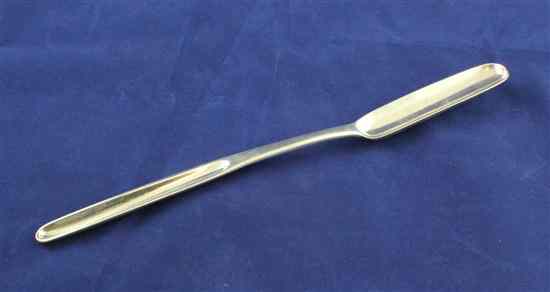 Appraisal: A George III silver marrow scoop with engraved initials Thomas