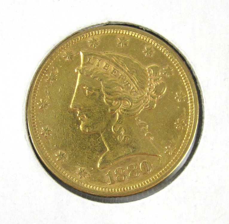 Appraisal: U S FIVE DOLLAR GOLD COIN Liberty head type variety