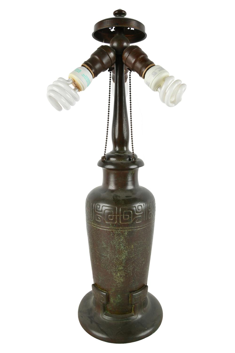 Appraisal: HANDEL LAMP BASEinscribed to side of base Condition slight oxidation