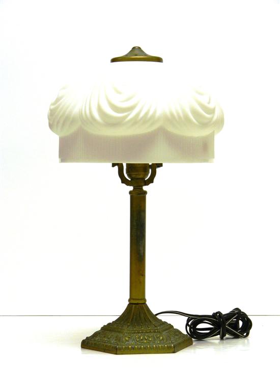 Appraisal: Pittsburg Lamp Co table lamp with opaque white drapery shade