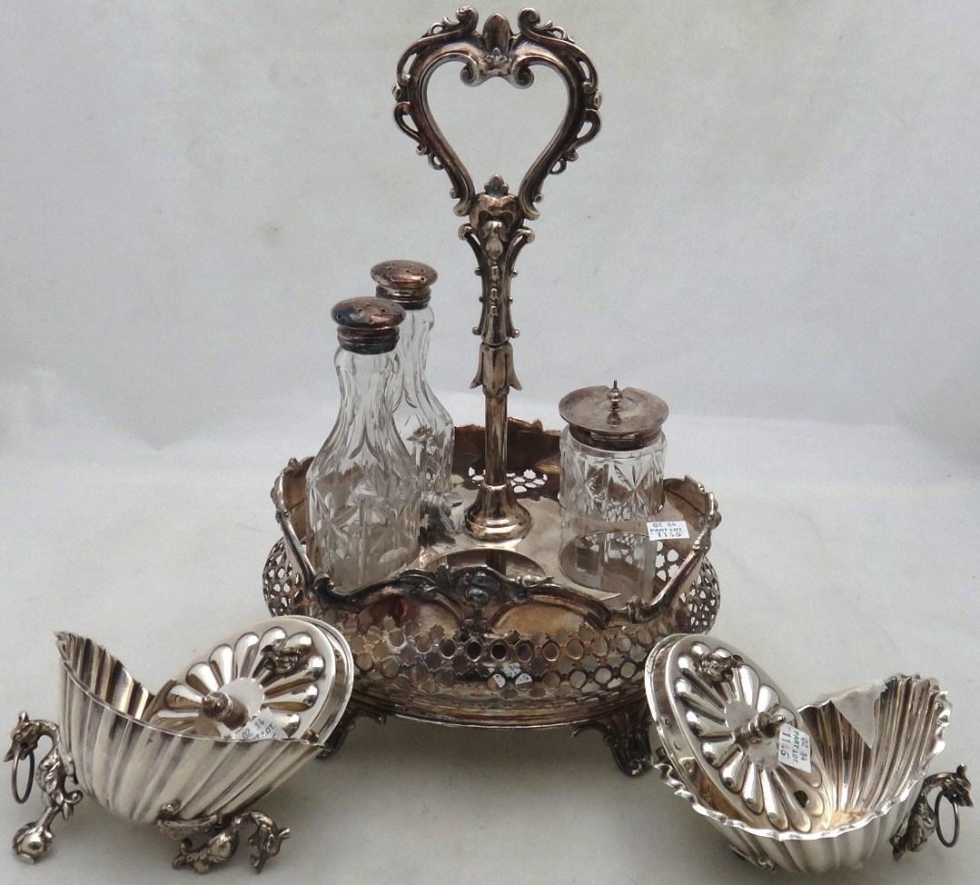 Appraisal: A pair of oval bonbon stands probably European each designed