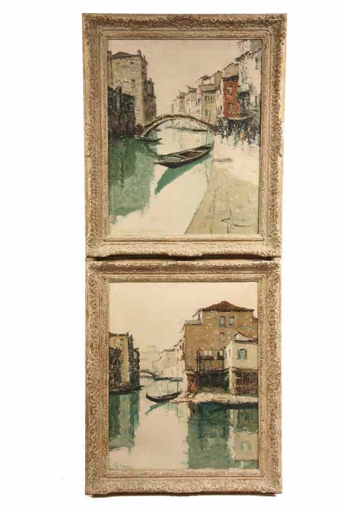 Appraisal: PAIR OOC'S - Views of Venice by Guiliano Manoni Italy