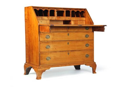 Appraisal: CHIPPENDALE SLANT FRONT DESK American th century maple with pine