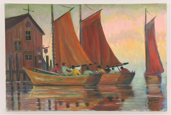 Appraisal: Charles Bowen Sims American - Yugoslavian Harbour Scene oil on