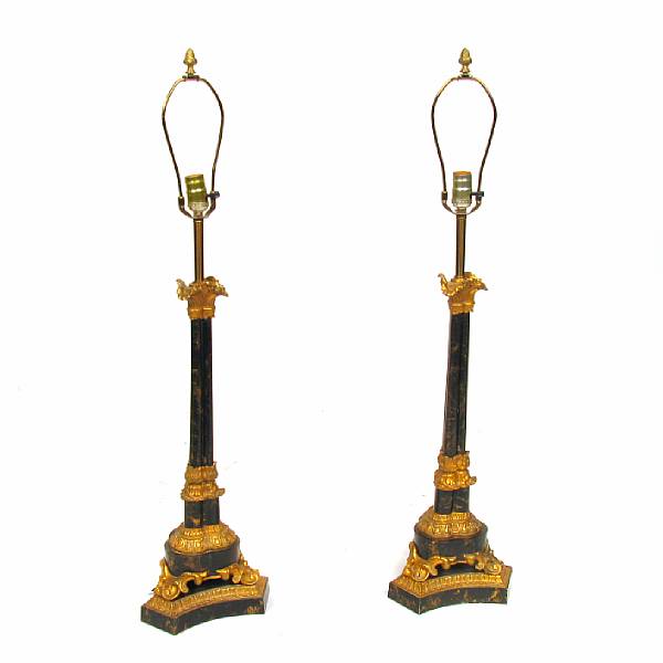 Appraisal: A pair of Charles X style gilt metal and faux