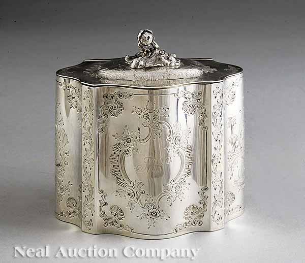 Appraisal: A Rare American Classical Coin Silver Tea Caddy Eoff Shepherd