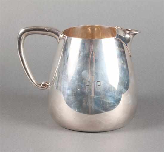 Appraisal: American sterling silver pitcher Tiffany Co New York mid- th