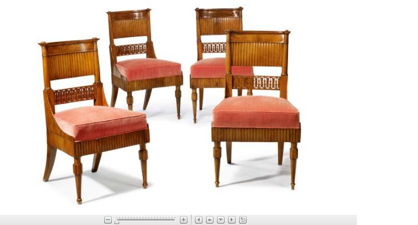 Appraisal: Good set of four Beidermeier carved walnut side chairs early