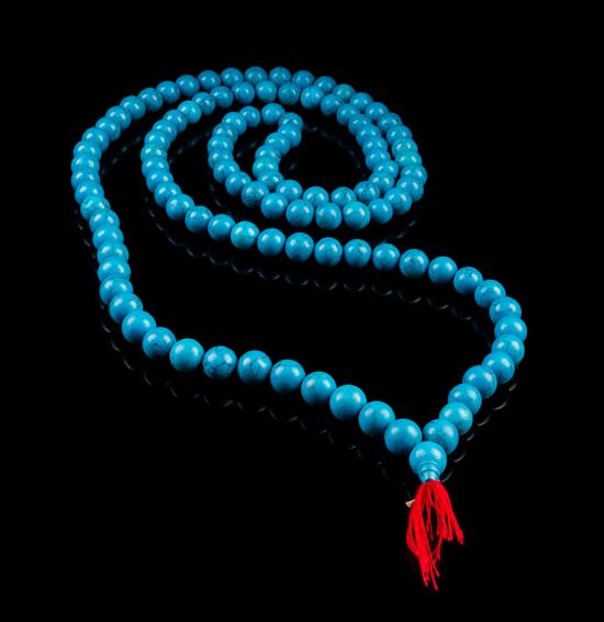 Appraisal: Sale Lot A Turquoise Prayer Beads Necklace comprising round beads