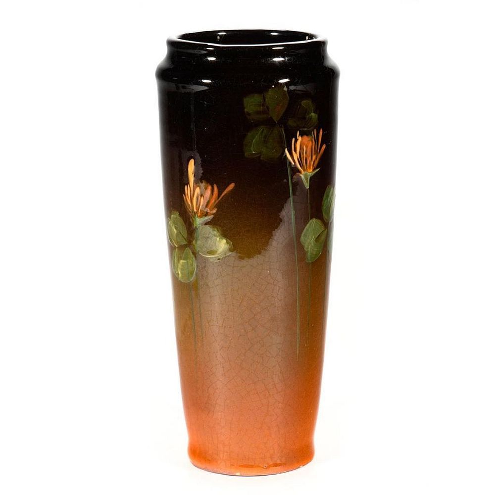 Appraisal: Weller Louwelsa Vase Floral decorated dark glaze ground in cm