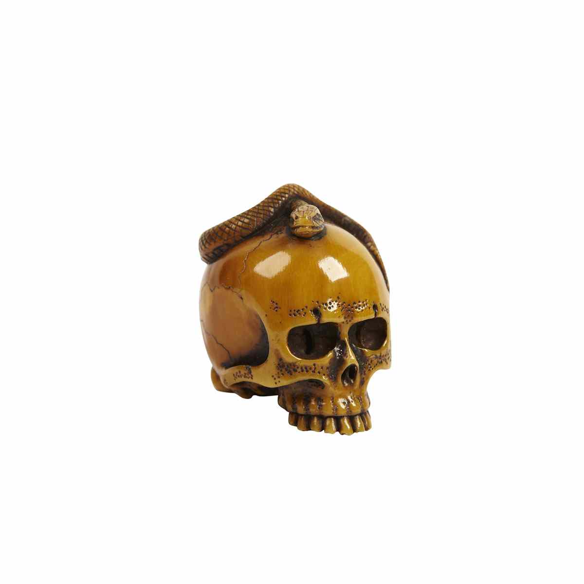 Appraisal: Ivory Netsuke of a Skull Late th Century Carved with