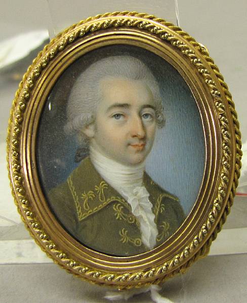 Appraisal: A French portrait miniature of a gentleman fourth quarter th