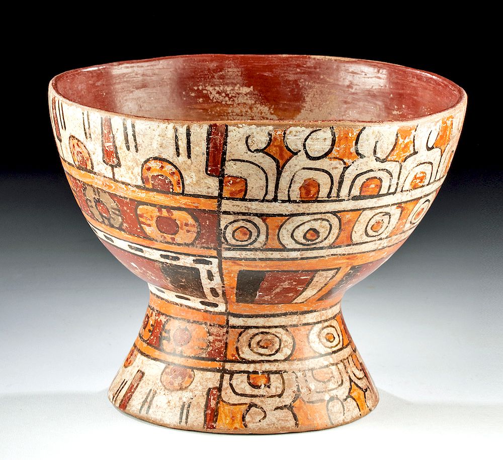 Appraisal: Beautiful Mixtec Polychrome Pedestal Bowl Originally Listed At Pre-Columbian Valley