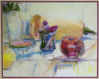 Appraisal: Arleen Targan Abstract Fruit Still Life Painting MASSACHUSETTS NEW YORK