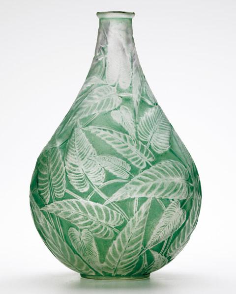 Appraisal: RENE LALIQUE Sauge vase of clear and frosted glass with