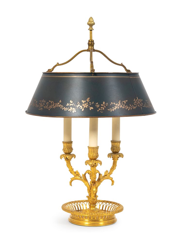 Appraisal: A Louis XVI Style Gilt-Bronze Bouilotte Lamp Height x diameter