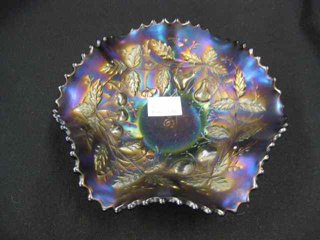 Appraisal: Northwood Carnival Glass Bowl ''Three Fruits'' amethyst signed ''