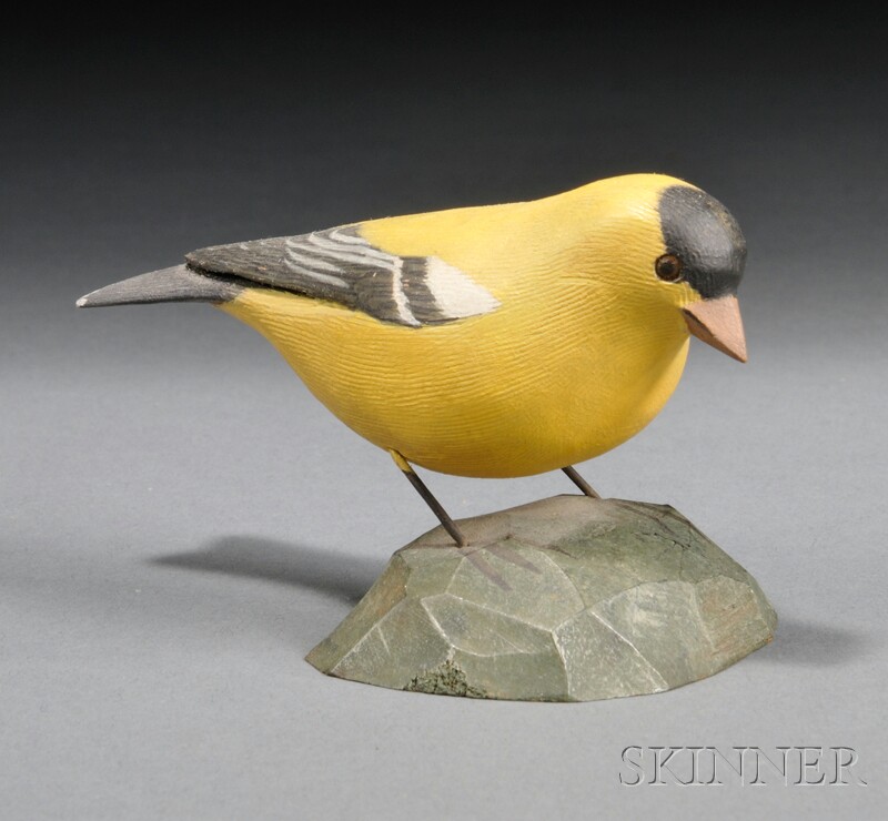 Appraisal: Jess Blackstone Miniature Carved and Painted American Goldfinch Commemorative Figure