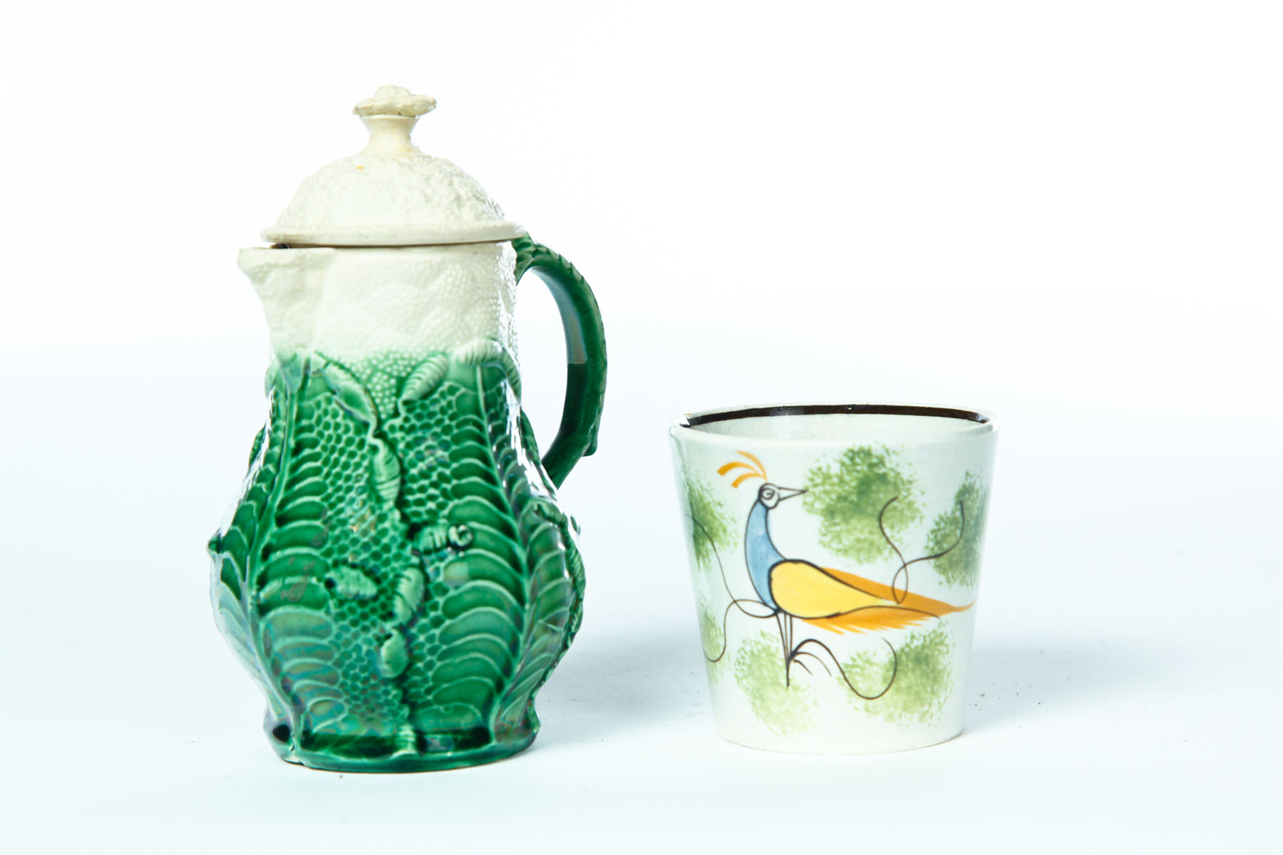 Appraisal: LEEDS TUMBLER AND CAULIFLOWER CREAMER England late th-early th century