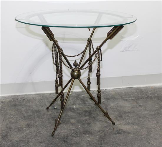 Appraisal: Sale Lot A Neoclassical Style Brass and Glass Side Table