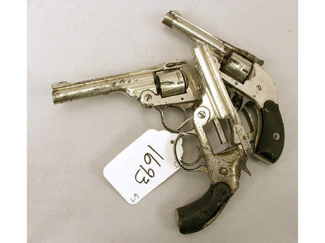 Appraisal: Collection of three revolvers as found Estimate -