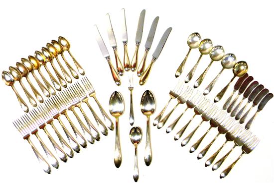 Appraisal: SILVER Fifty one pieces sterling flatware Concord pattern Concord silversmiths