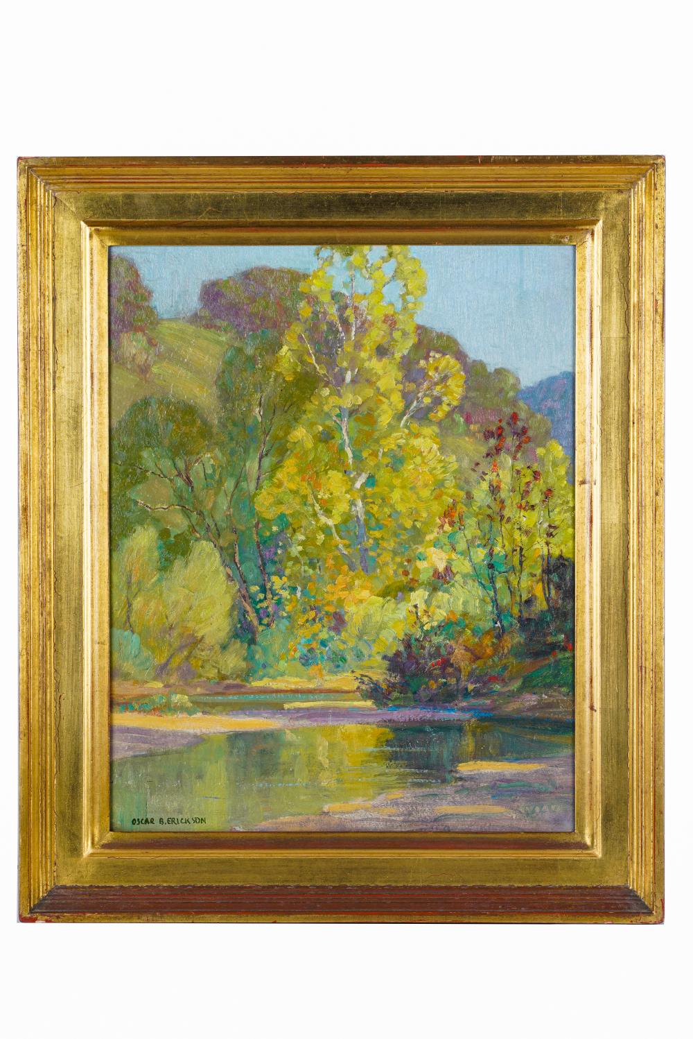 Appraisal: OSCAR ERICKSON - ILLINOIS LANDSCAPE oil on board signed lower