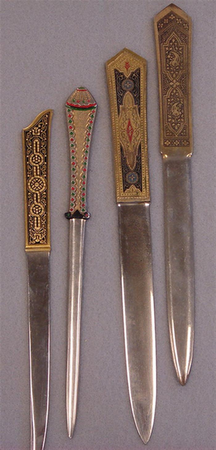 Appraisal: Lot of vintage brass Middle Eastern style letter openers longest