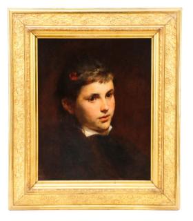 Appraisal: American School Portrait of a Young Girl Oil American School