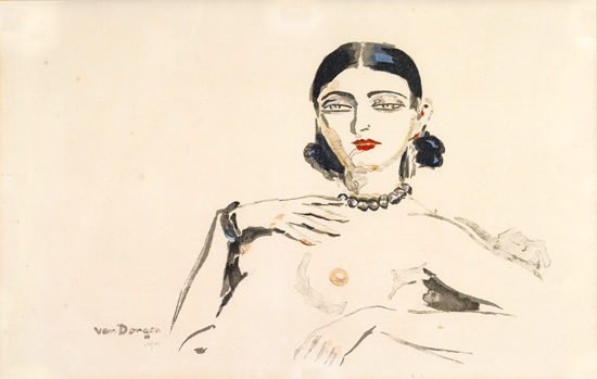 Appraisal: KEES VAN DONGEN Odalisque Color lithograph x mm x inches