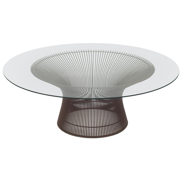 Appraisal: Warren Platner coffee table by Knoll wire base with factory