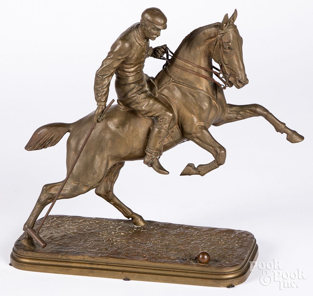 Appraisal: Isidore Bonheur bronze polo player Isidore Bonheur French - bronze