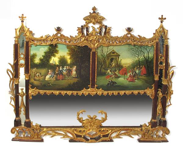 Appraisal: An English style chinoiserie decorated mirror height ft in width