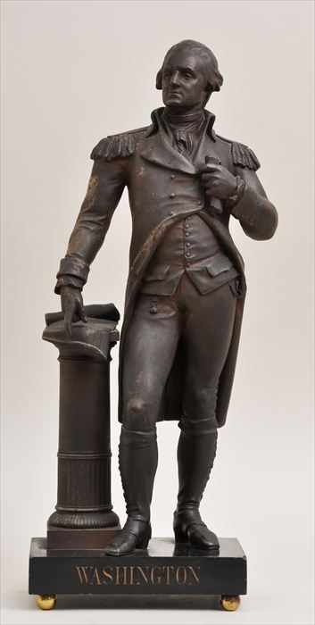 Appraisal: STANDING FIGURE OF GEORGE WASHINGTON Mixed metal standing square holding