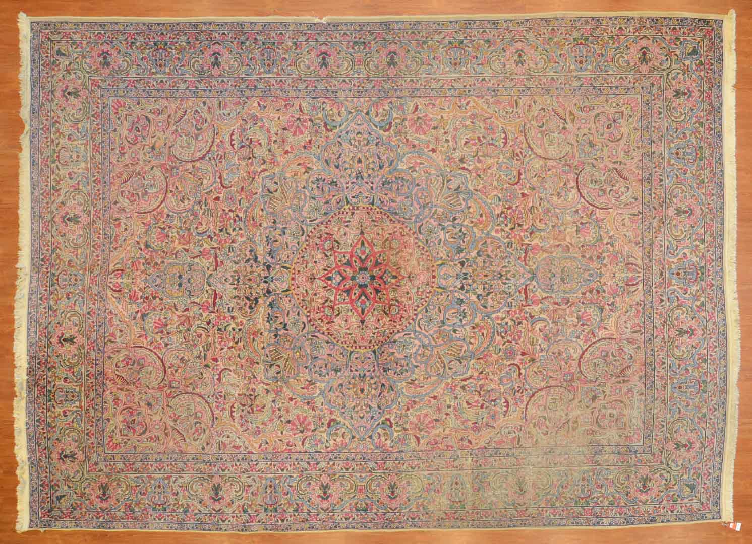 Appraisal: Antique Yazd Kerman carpet approx x Persia circa Condition Worn