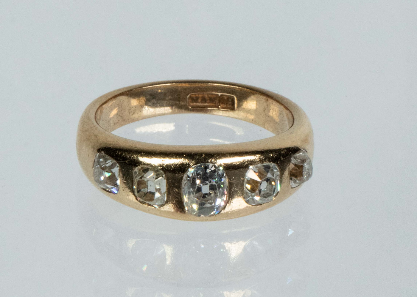 Appraisal: ANTIQUE LADIES K GOLD AND DIAMOND RING Band set with