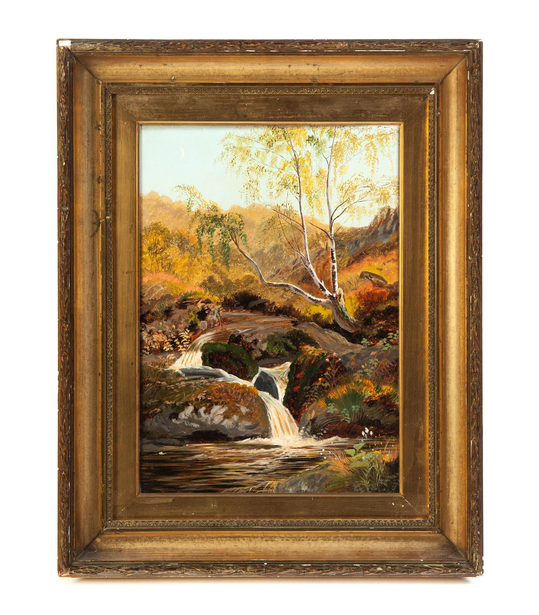 Appraisal: FRAMED OIL ON CANVAS LANDSCAPE SCENE American th century Unsigned