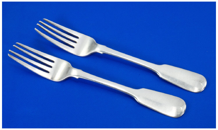 Appraisal: Two Irish Silver Dinner Forks Both Fully Hallmarked For Dublin