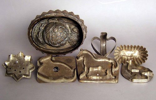 Appraisal: Six tin cookie cutters late th c together with a