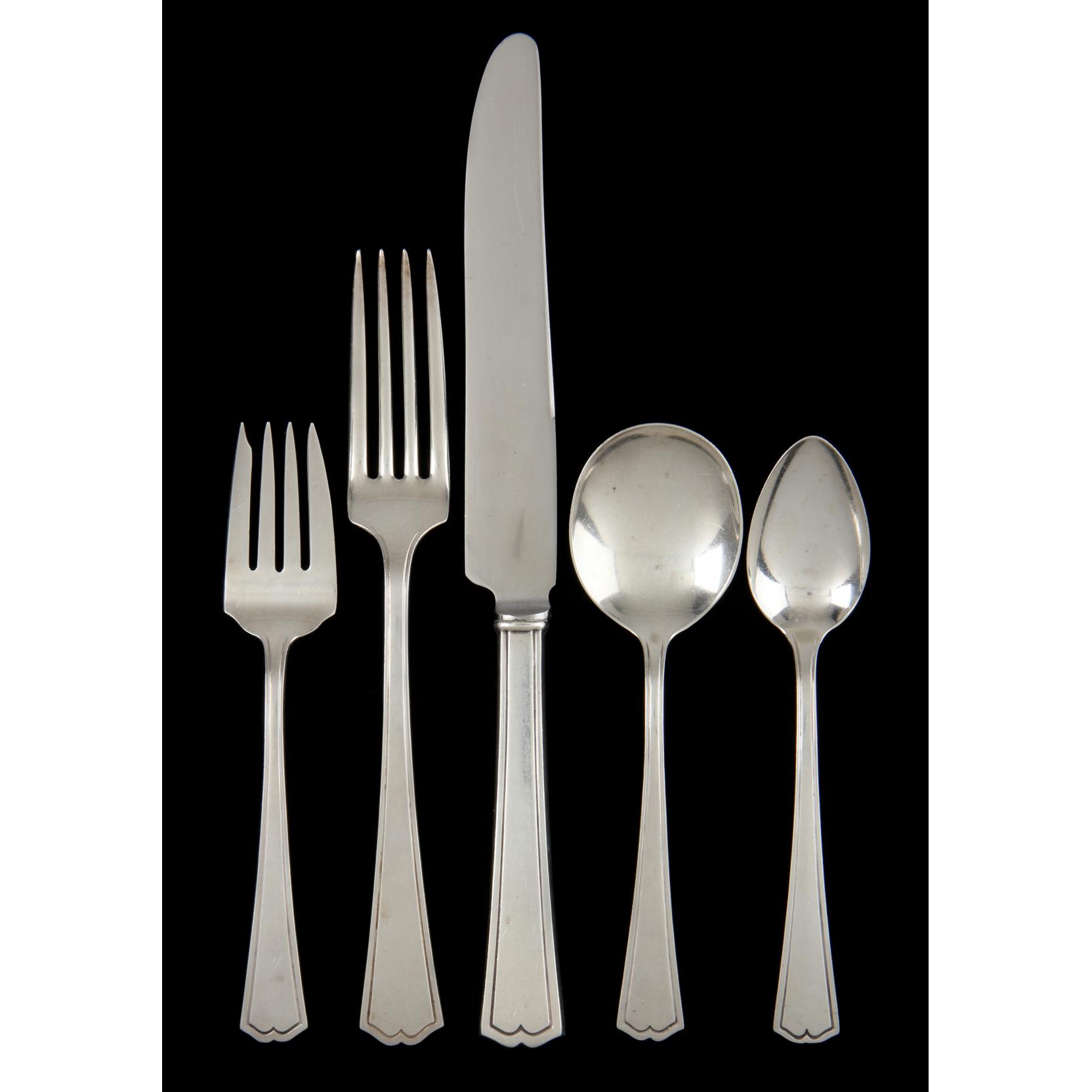 Appraisal: Alvin Chippendale Sterling Silver Flatware Service pieces including knives in