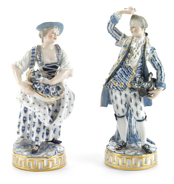 Appraisal: A pair of Meissen porcelain figures of gardeners late th