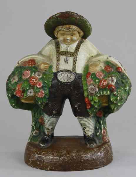 Appraisal: BOY IN LEDERHOSEN W FLOWERS DOORSTOP Judd Co '' ''