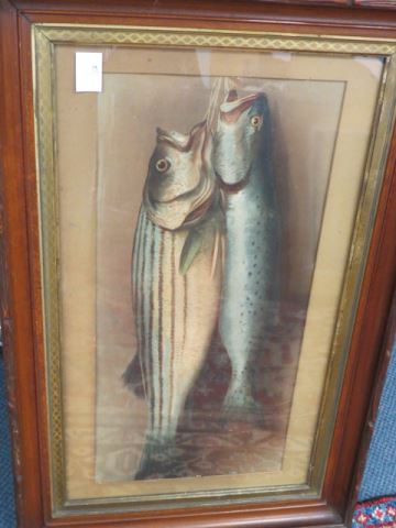 Appraisal: Victorian Chromolithograph Days Catch a stripped basss and a speckled