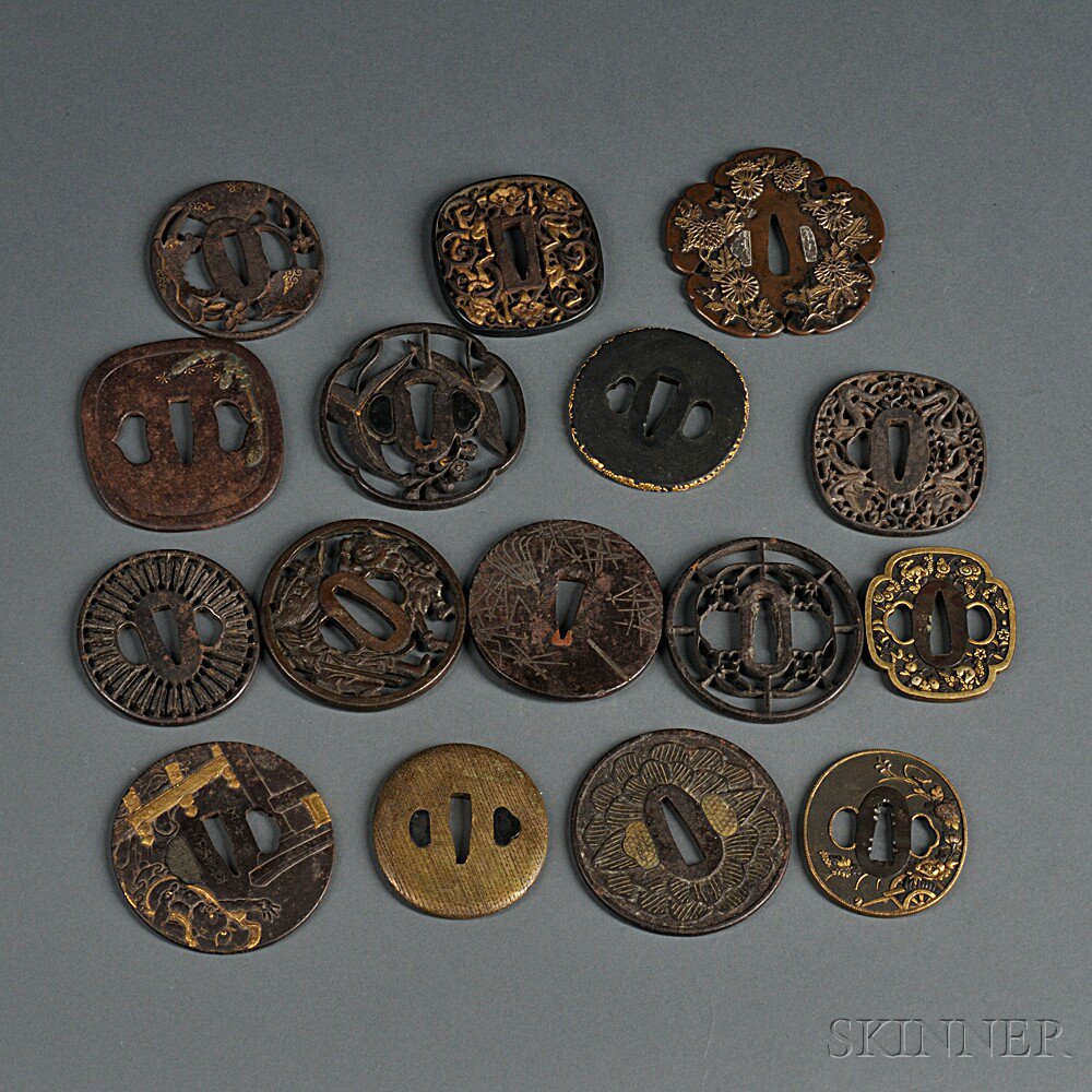 Appraisal: Group of Japanese Tsuba c th th century sixteen tsuba