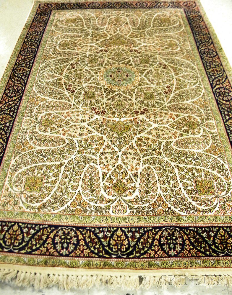 Appraisal: Silk Tabriz Carpet Northwest Persia th century the ivory field