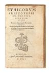 Appraisal: ARISTOTLE Ethicorum ad Nicomachum libri decem Latin translation by Joannes