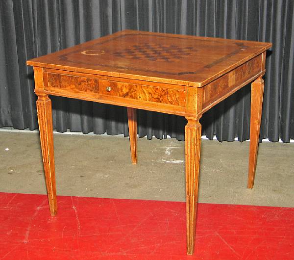 Appraisal: A Neoclassical style inlaid hardwood games table mid th century