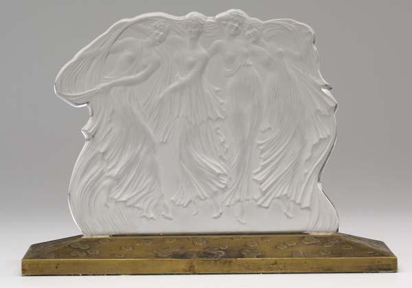 Appraisal: RENE LALIQUE Quatre Danseuses figural plaque of clear and frosted