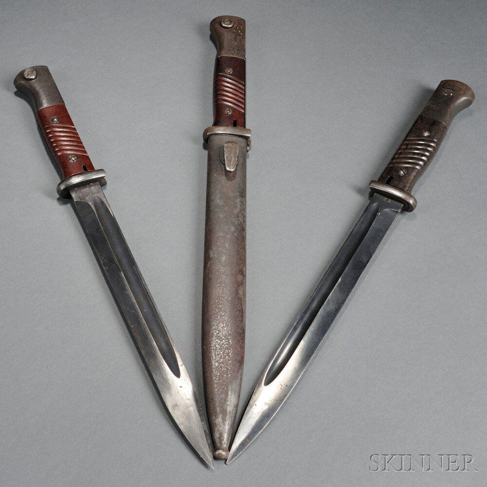 Appraisal: Three German K Bayonets c early mid- th century a